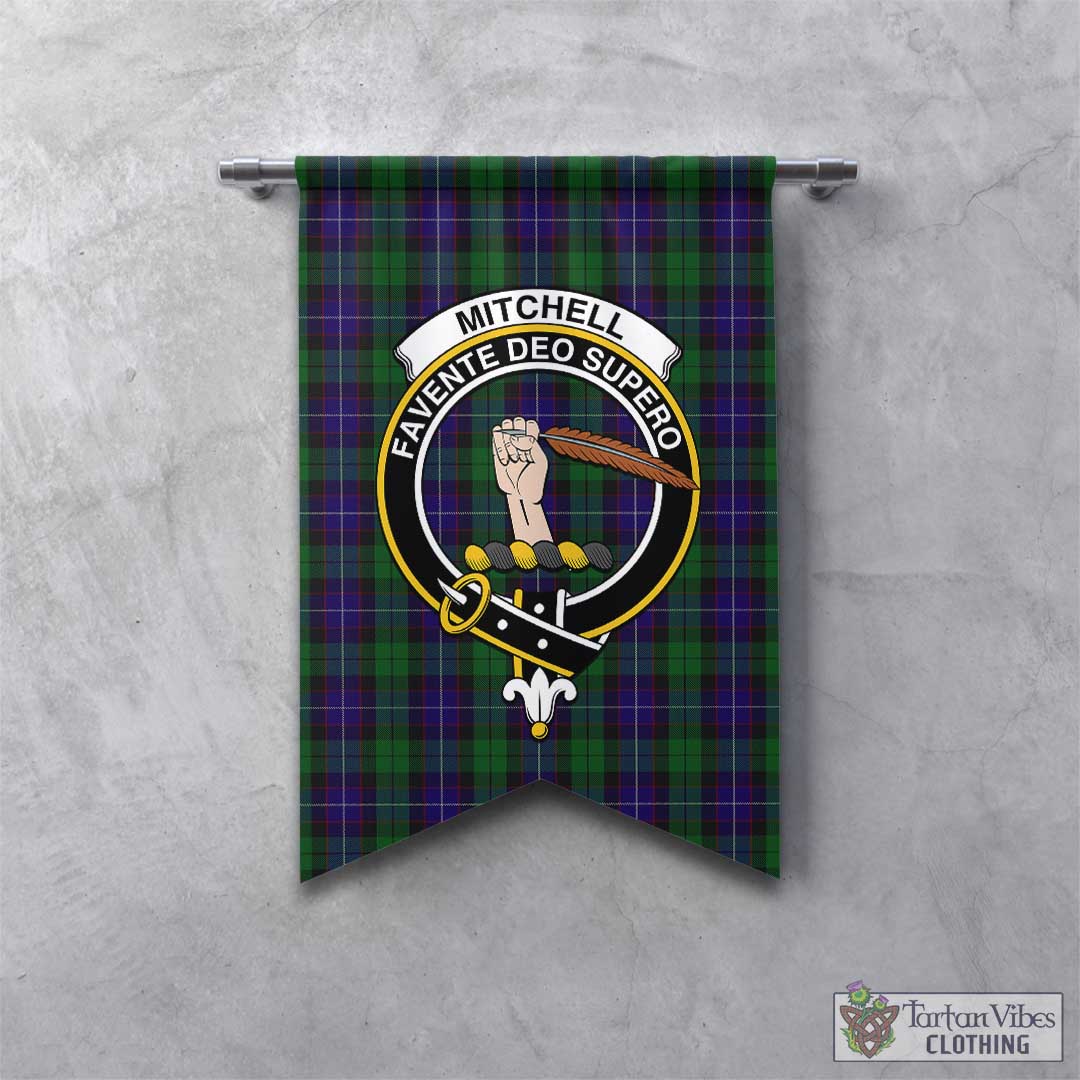 Mitchell Tartan Gonfalon, Tartan Banner with Family Crest - Tartan Vibes Clothing