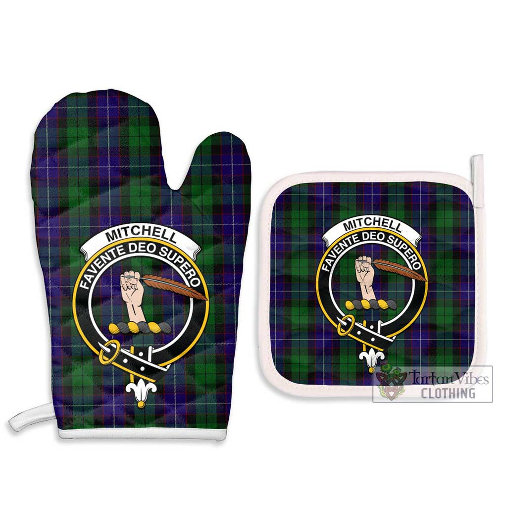 Mitchell Tartan Combo Oven Mitt & Pot-Holder with Family Crest - Tartan Vibes Clothing