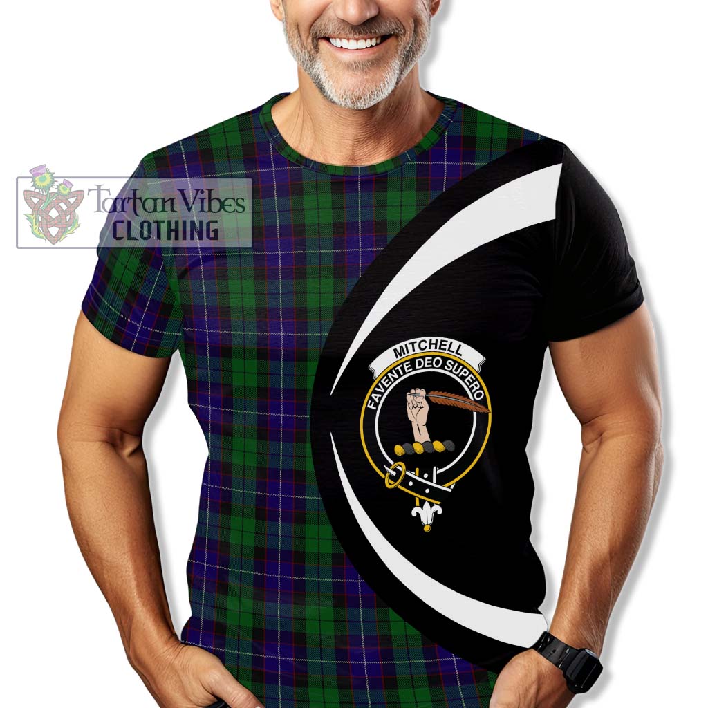 Tartan Vibes Clothing Mitchell Tartan T-Shirt with Family Crest Circle Style