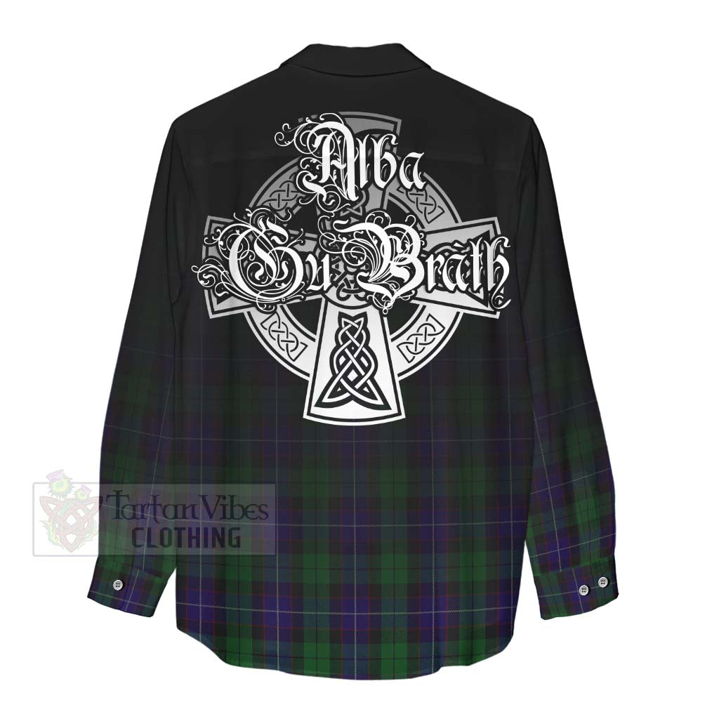 Tartan Vibes Clothing Mitchell Tartan Women's Casual Shirt Featuring Alba Gu Brath Family Crest Celtic Inspired