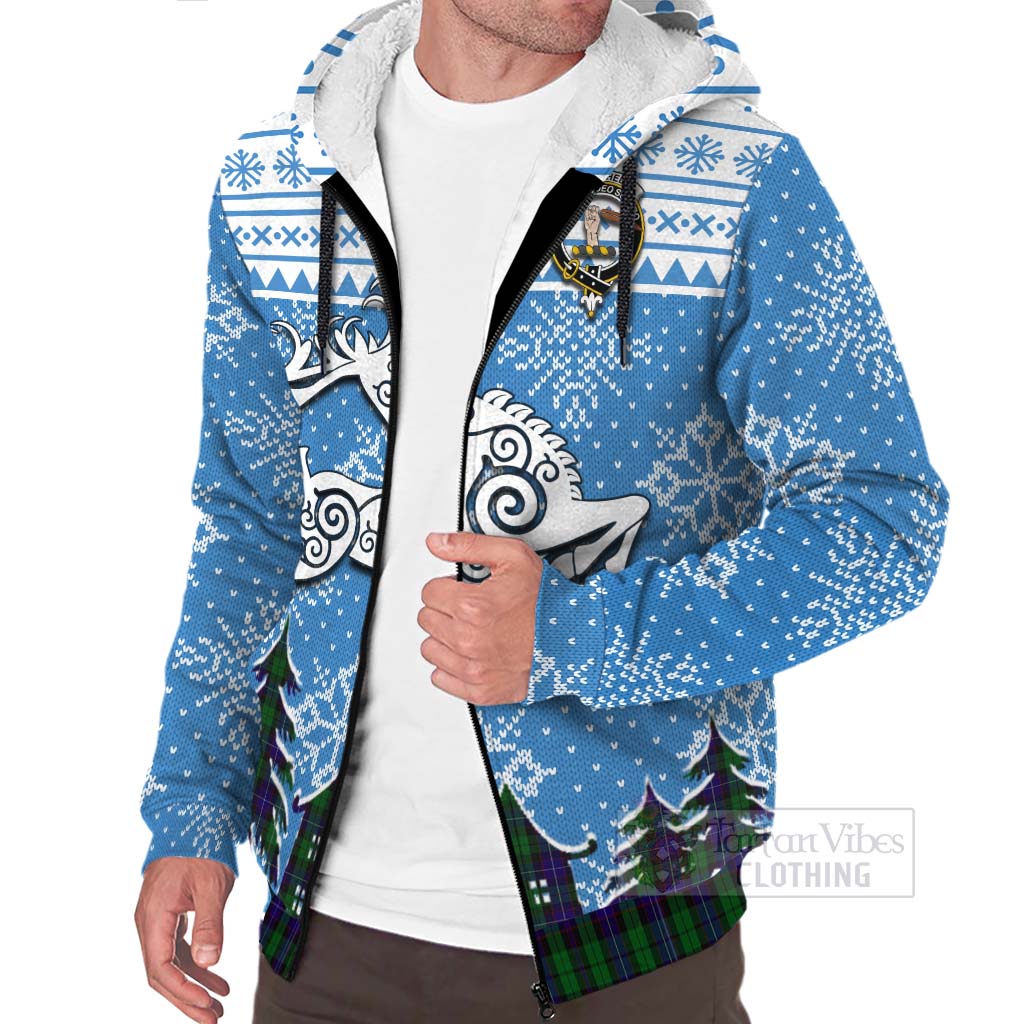 Mitchell Clan Christmas Sherpa Hoodie Celtic Reindeer Style Unisex - Tartan Vibes Clothing