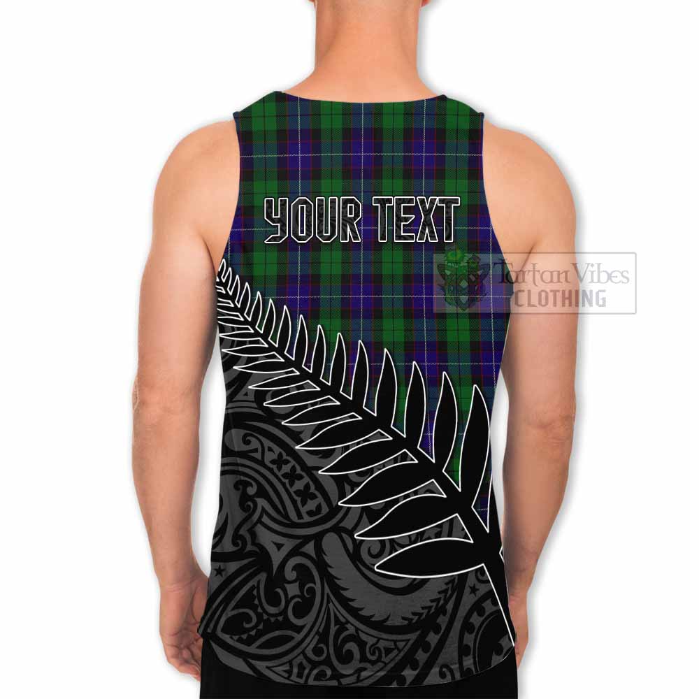 Tartan Vibes Clothing Mitchell Crest Tartan Men's Tank Top with New Zealand Silver Fern Half Style