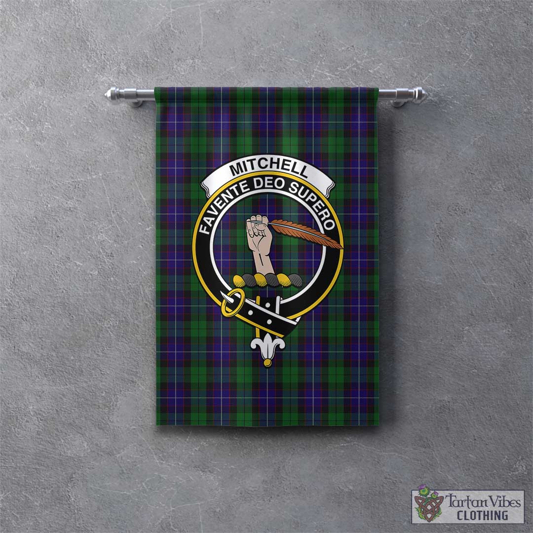 Mitchell Tartan Gonfalon, Tartan Banner with Family Crest - Tartan Vibes Clothing