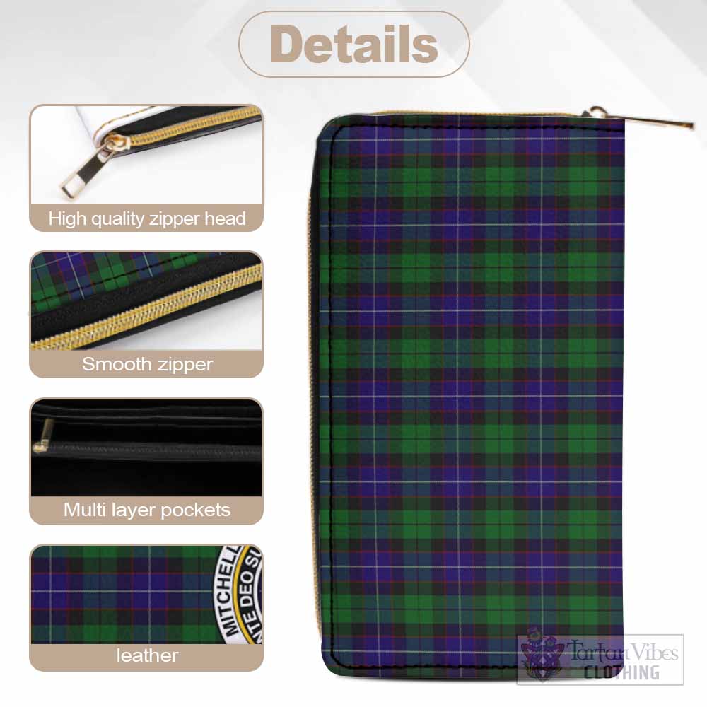 Mitchell Tartan Women's Leather Wallet with Family Crest - Tartan Vibes Clothing
