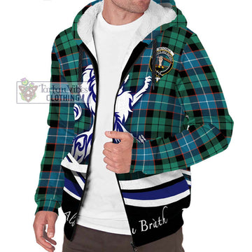 Mitchell Ancient Tartan Sherpa Hoodie with Alba Gu Brath Regal Lion Emblem