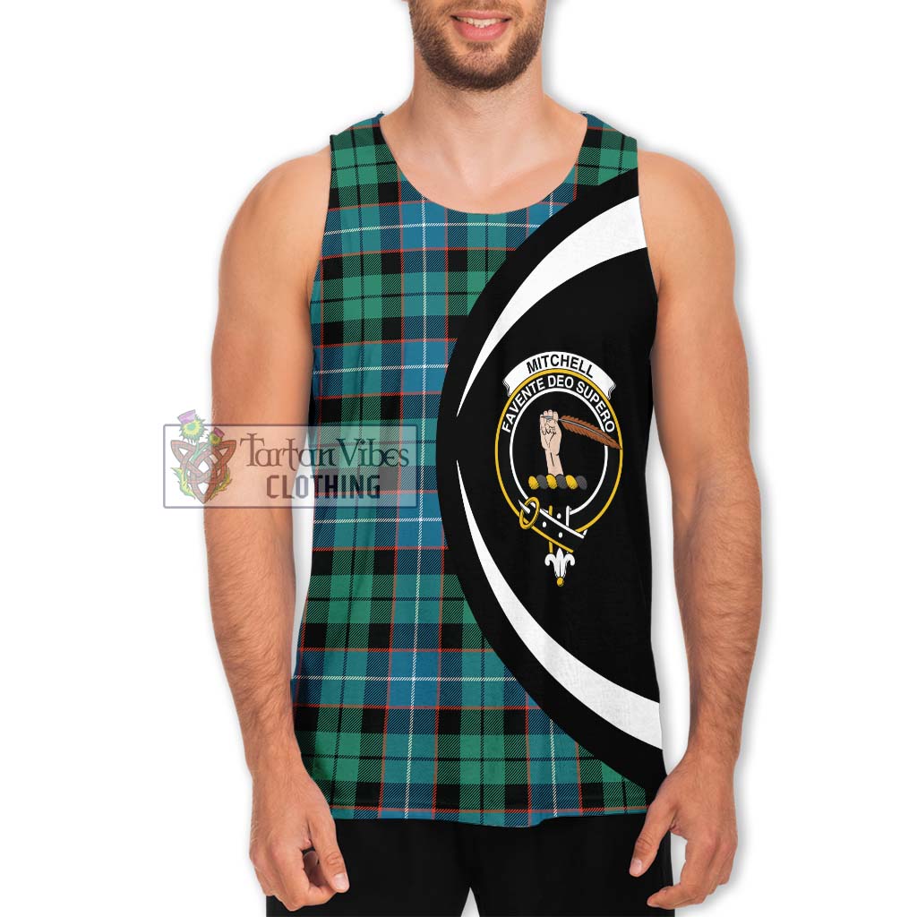 Mitchell Ancient Tartan Men's Tank Top with Family Crest Circle Style Men - Tartan Vibes Clothing