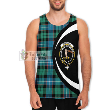 Mitchell Ancient Tartan Men's Tank Top with Family Crest Circle Style