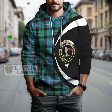 Mitchell Ancient Tartan Hoodie with Family Crest Circle Style