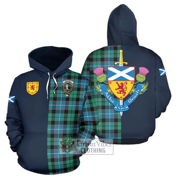 Mitchell Ancient Tartan Hoodie Alba with Scottish Lion Royal Arm Half Style