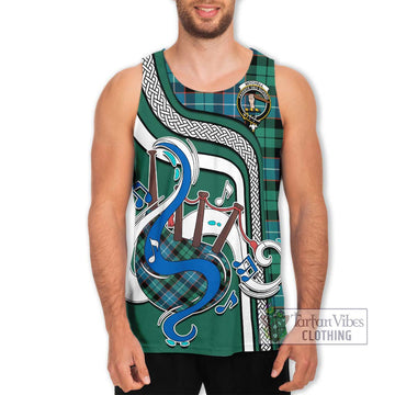 Mitchell Ancient Tartan Men's Tank Top with Epic Bagpipe Style