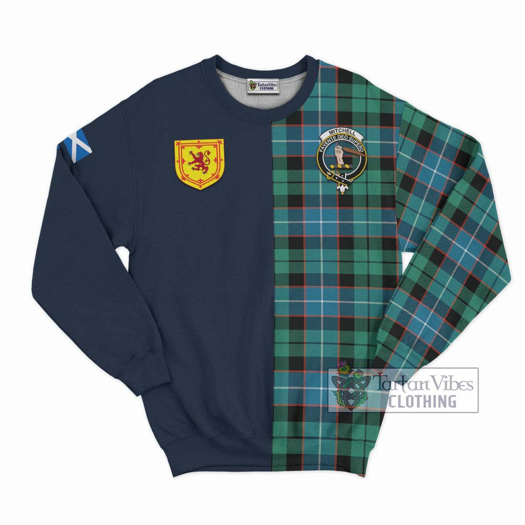 Tartan Vibes Clothing Mitchell Ancient Tartan Sweatshirt with Scottish Lion Royal Arm Half Style