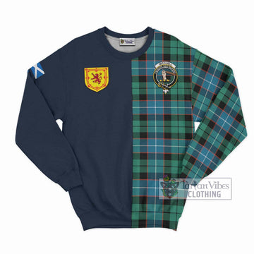 Mitchell Ancient Tartan Sweatshirt Alba with Scottish Lion Royal Arm Half Style