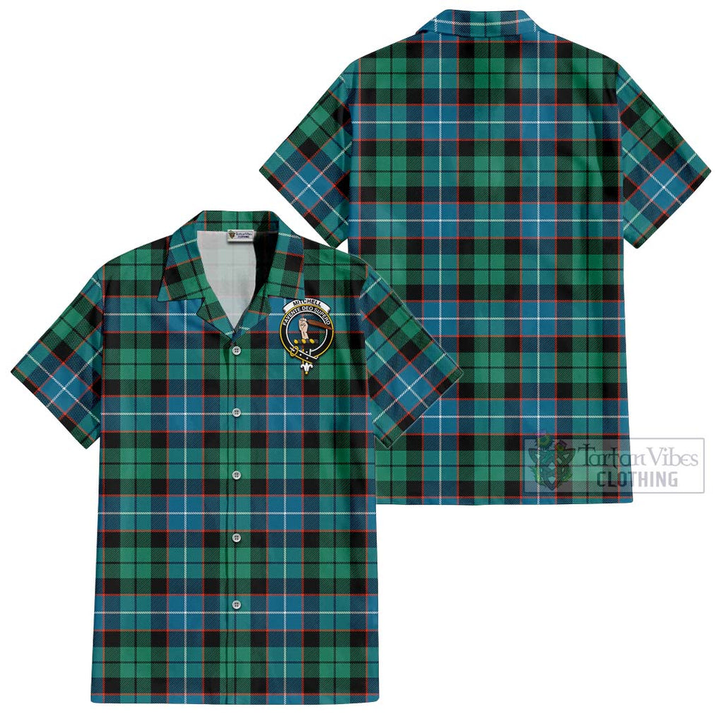 Mitchell Ancient Tartan Cotton Hawaiian Shirt with Family Crest Kid - Tartan Vibes Clothing