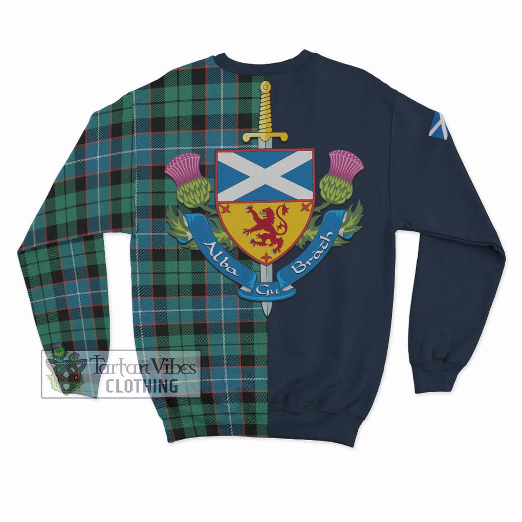 Tartan Vibes Clothing Mitchell Ancient Tartan Sweatshirt with Scottish Lion Royal Arm Half Style