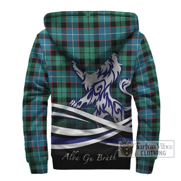 Mitchell Ancient Tartan Sherpa Hoodie with Alba Gu Brath Regal Lion Emblem