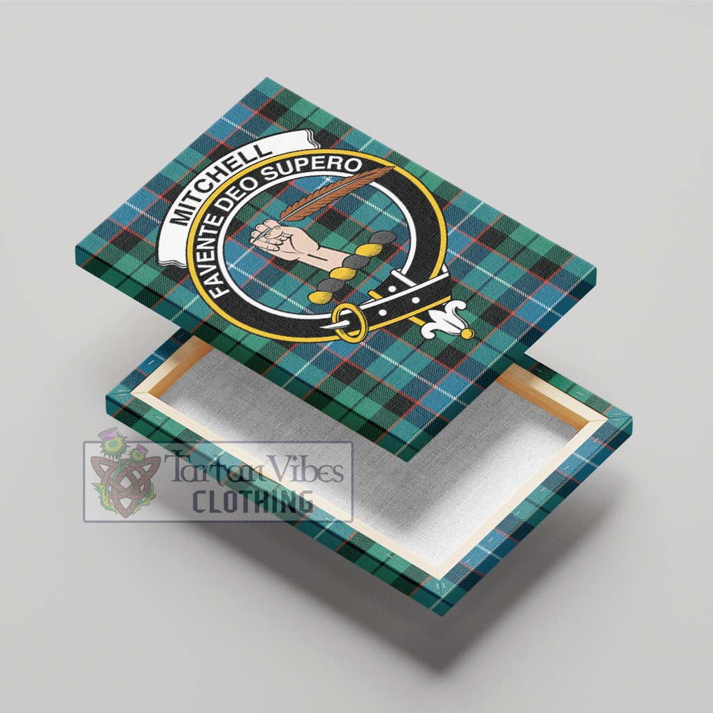 Mitchell Ancient Tartan Canvas Print Wall Art with Family Crest - Tartan Vibes Clothing