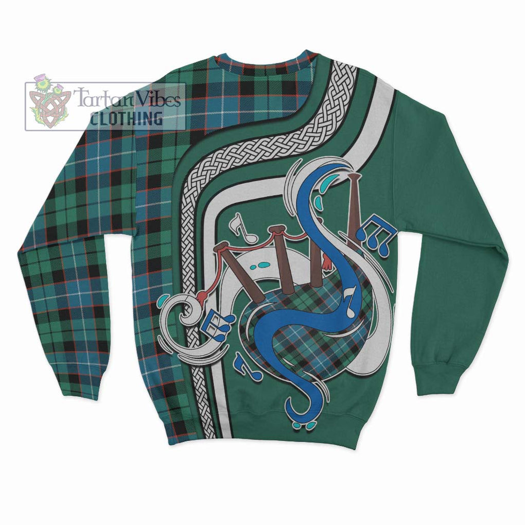 Tartan Vibes Clothing Mitchell Ancient Tartan Sweatshirt with Epic Bagpipe Style