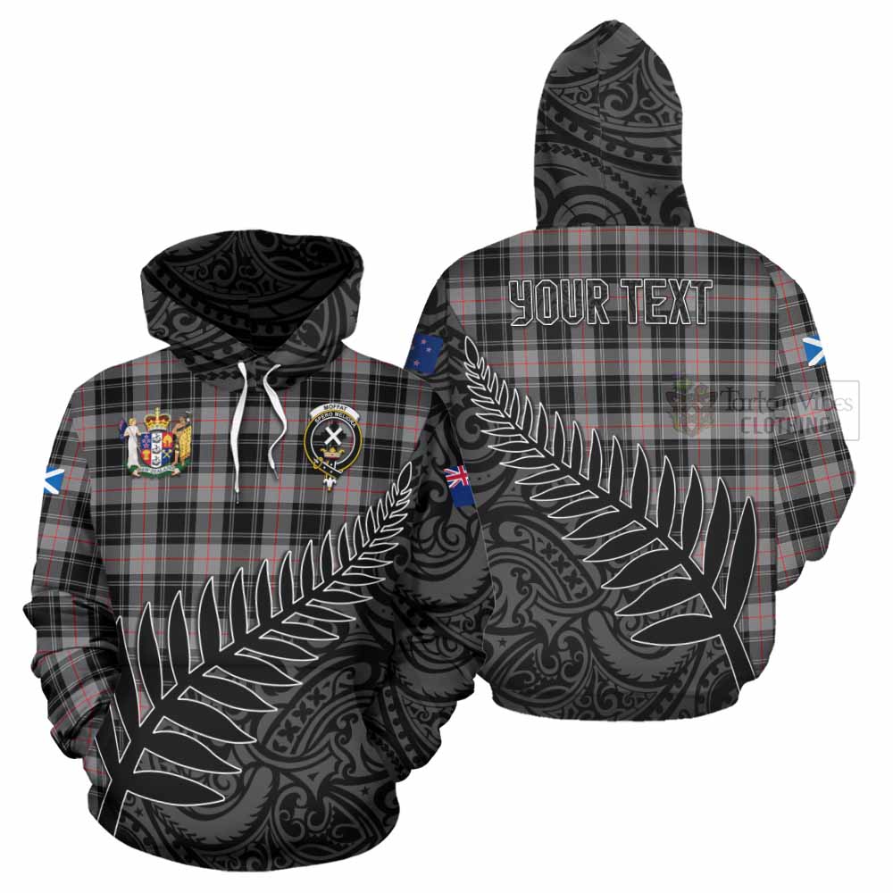 Tartan Vibes Clothing Moffat Crest Tartan Hoodie with New Zealand Silver Fern Half Style