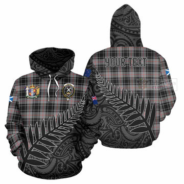 Moffat Crest Tartan Hoodie with New Zealand Silver Fern Half Style