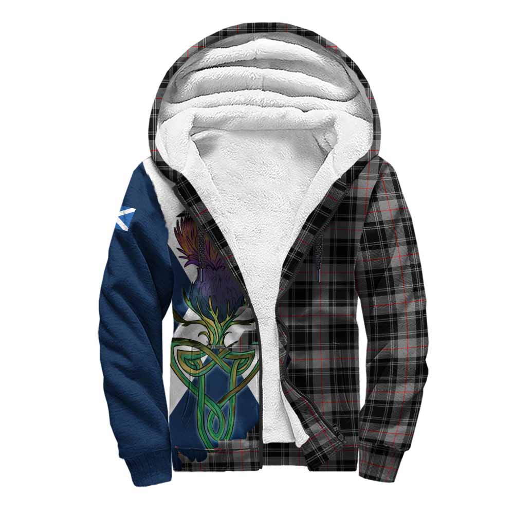 Moffat Tartan Family Crest Sherpa Hoodie Scottish Thistle Celtic Inspired Unisex S - Tartan Vibes Clothing