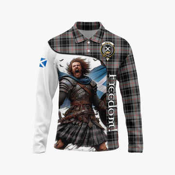 Moffat Crest Tartan Long Sleeve Polo Shirt Inspired by the Freedom of Scottish Warrior