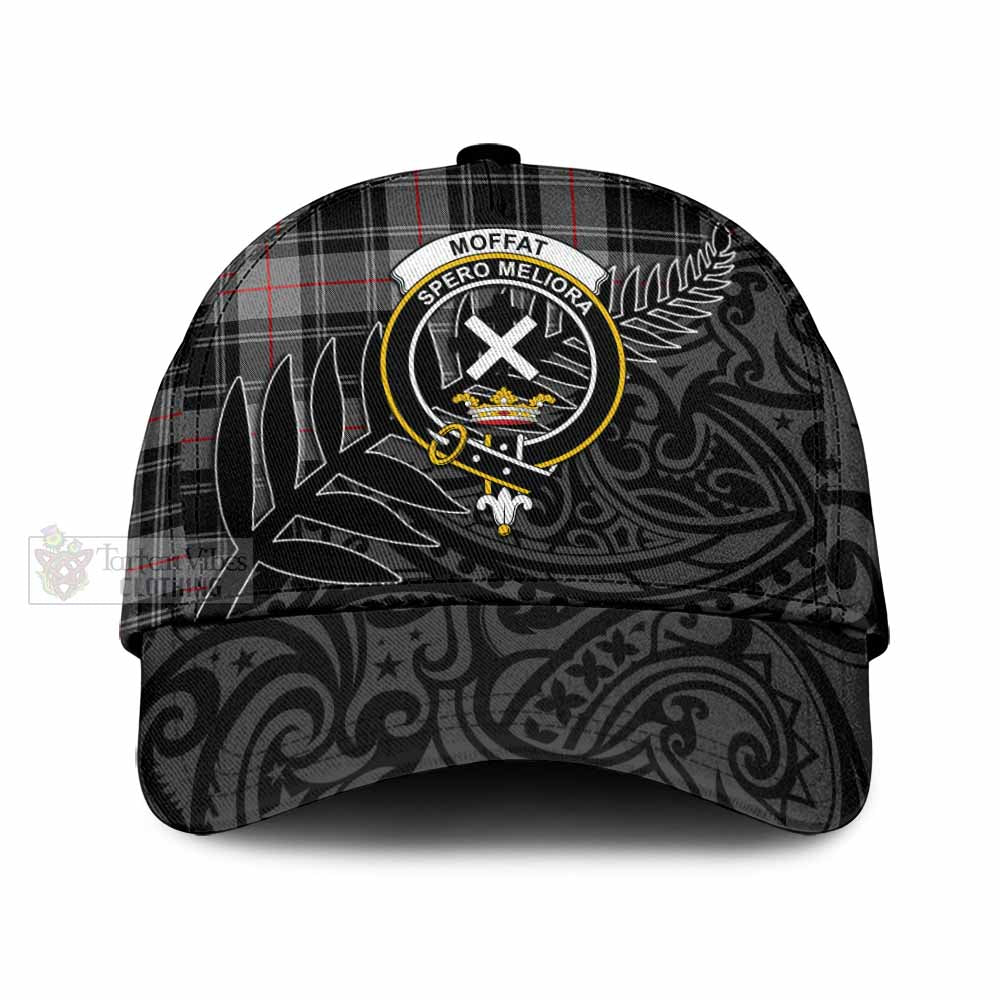 Tartan Vibes Clothing Moffat Tartan Classic Cap with New Zealand Silver Fern Half Style