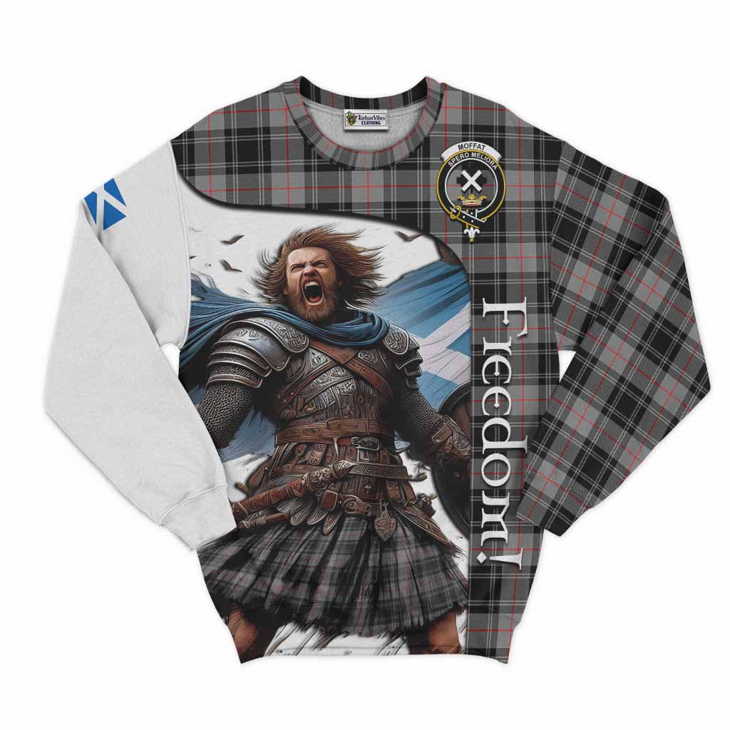 Tartan Vibes Clothing Moffat Crest Tartan Sweatshirt Inspired by the Freedom of Scottish Warrior