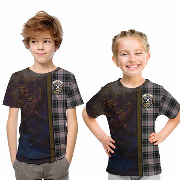 Moffat Tartan Family Crest Kid T-Shirt Alba Gu Brath Be Brave Lion Ancient Style Youth XL Size14 - Tartan Vibes Clothing