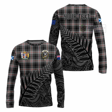 Moffat Crest Tartan Long Sleeve T-Shirt with New Zealand Silver Fern Half Style