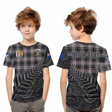 Moffat Crest Tartan Kid T-Shirt with New Zealand Silver Fern Half Style