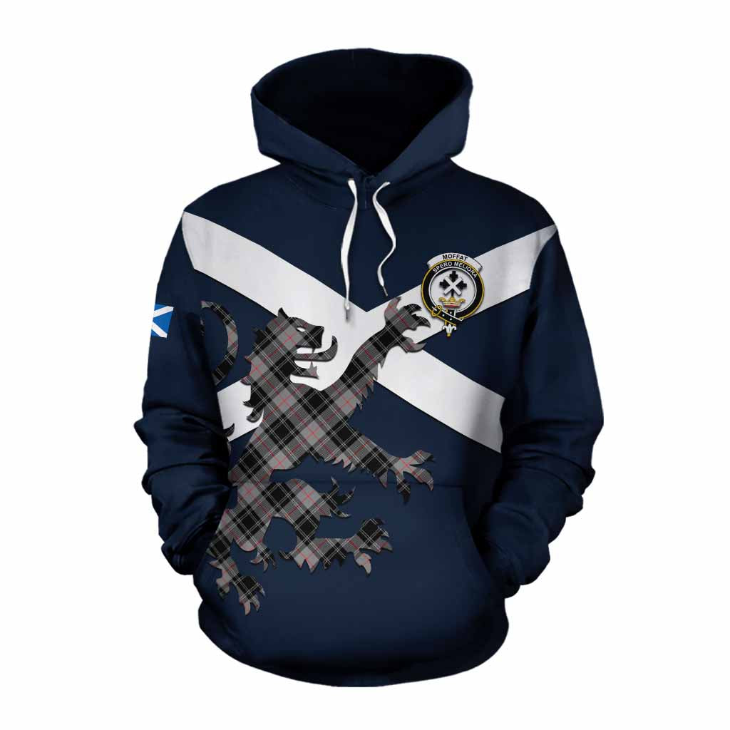 Tartan Vibes Clothing Moffat Tartan Lion Rampant Cotton Hoodie Proudly Display Your Heritage with Alba Gu Brath and Clan Name