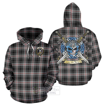 Moffat Tartan Hoodie with Family Crest Celtic Skull Style