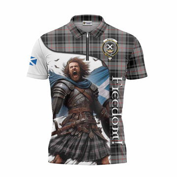 Moffat Crest Tartan Zipper Polo Shirt Inspired by the Freedom of Scottish Warrior