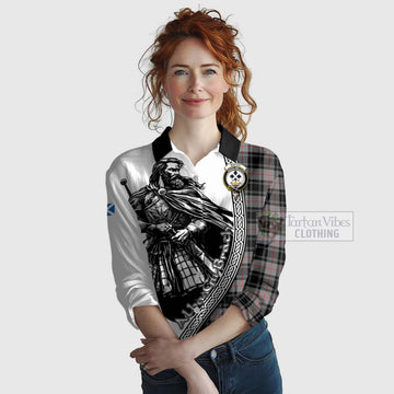 Moffat Tartan Clan Crest Women's Casual Shirt with Highlander Warrior Celtic Style