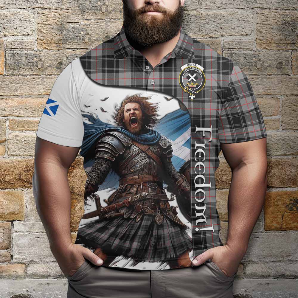 Tartan Vibes Clothing Moffat Crest Tartan Polo Shirt Inspired by the Freedom of Scottish Warrior