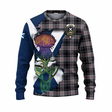 Moffat Tartan Family Crest Knitted Sweater Scottish Thistle Celtic Inspired Unisex - Tartan Vibes Clothing
