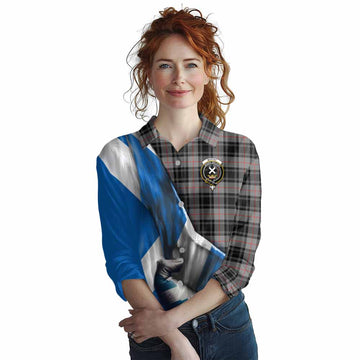 Moffat Tartan Women's Casual Shirt with Family Crest Scotland Patriotic Style