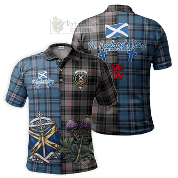 Moffat Tartan Polo Shirt Happy St. Andrew's Day Half Tartan Style