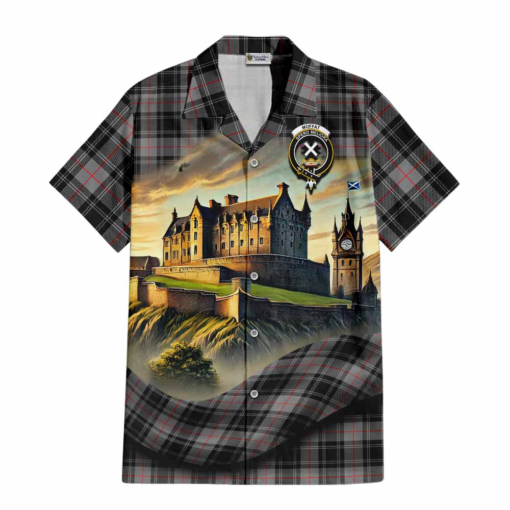 Moffat Tartan Family Crest Hawaiian Shirt with Scottish Ancient Castle Style Kid - Tartan Vibes Clothing