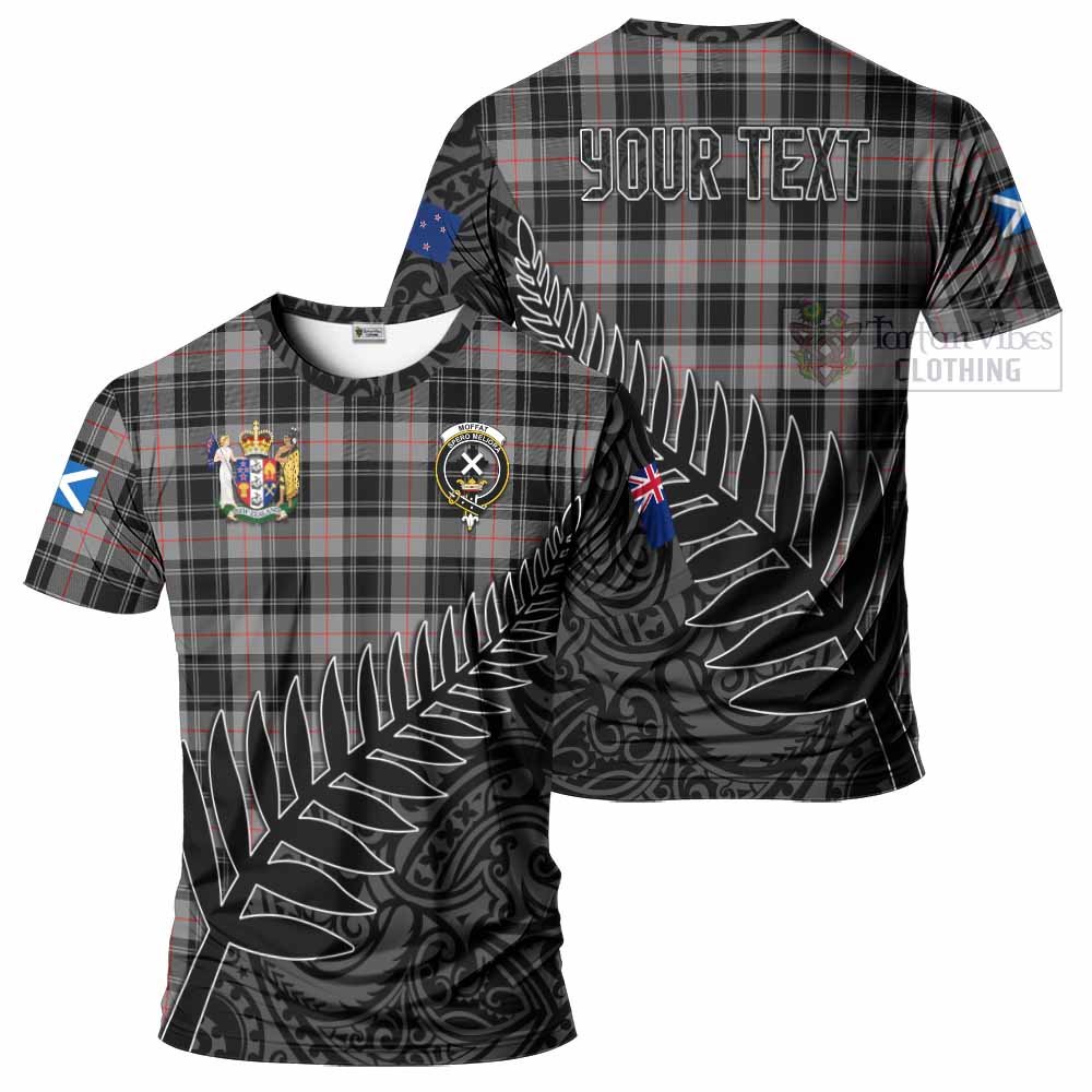 Tartan Vibes Clothing Moffat Crest Tartan T-Shirt with New Zealand Silver Fern Half Style