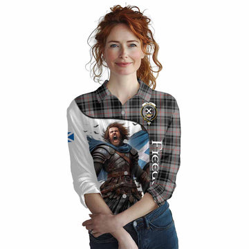 Moffat Crest Tartan Women's Casual Shirt Inspired by the Freedom of Scottish Warrior