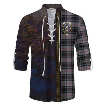 Moffat Tartan Family Crest Ghillie Kilt Shirt Alba Gu Brath Be Brave Lion Ancient Style Men - Tartan Vibes Clothing