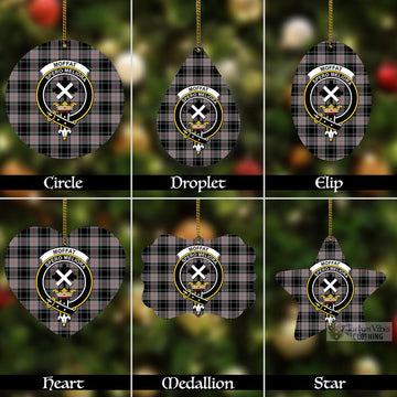 Moffat Tartan Christmas Aluminium Ornament with Family Crest