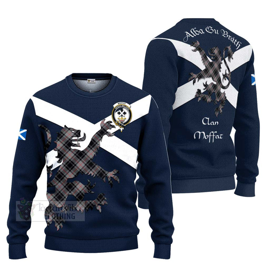 Tartan Vibes Clothing Moffat Tartan Lion Rampant Knitted Sweater – Proudly Display Your Heritage with Alba Gu Brath and Clan Name