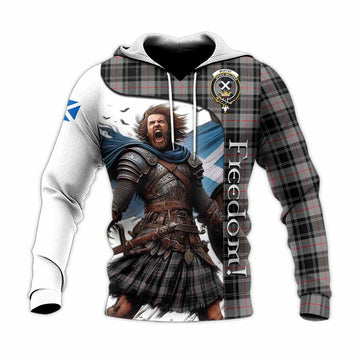 Moffat Crest Tartan Knitted Hoodie Inspired by the Freedom of Scottish Warrior