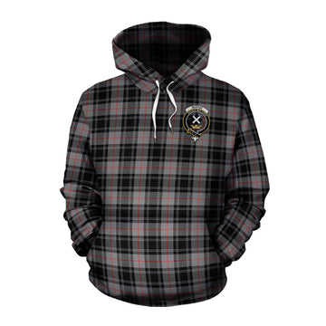 Moffat Tartan Cotton Hoodie with Family Crest Celtic Skull Style