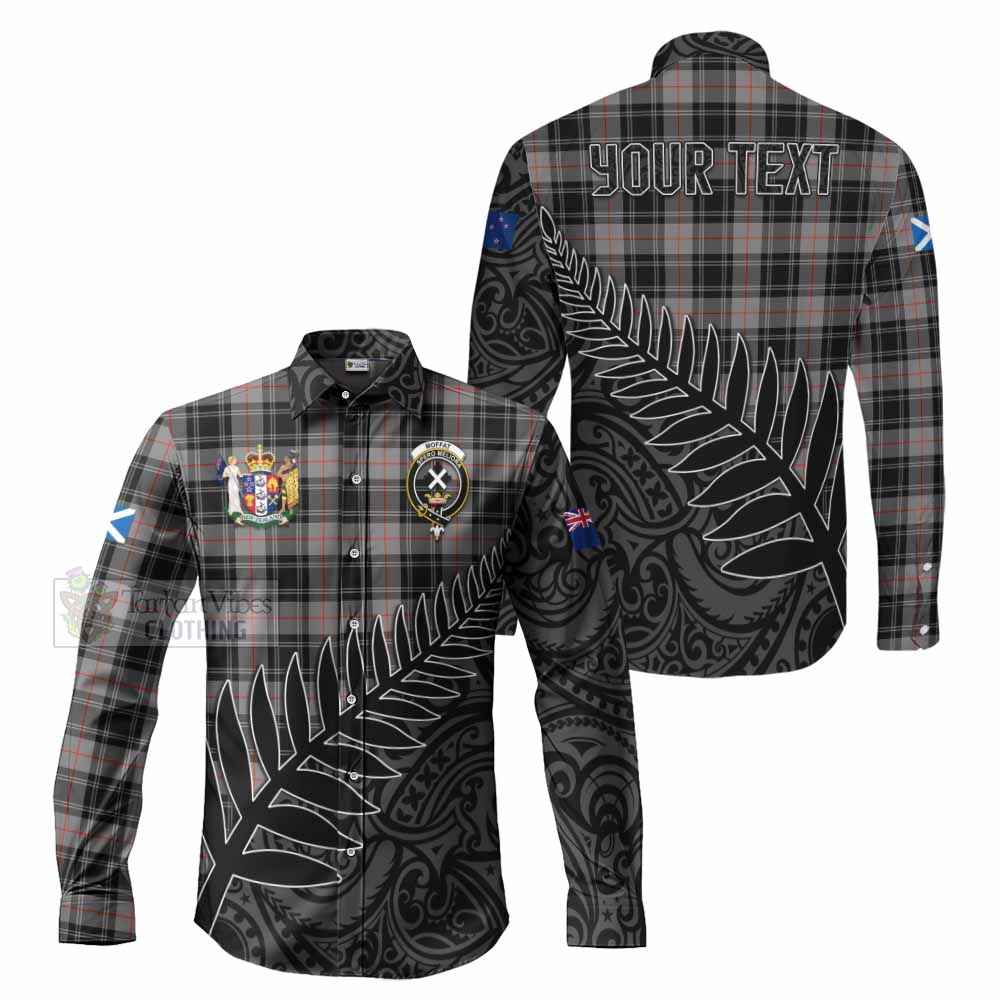Moffat Crest Tartan Long Sleeve Button Shirt with New Zealand Silver Fern Half Style Men's Shirt S - Tartan Vibes Clothing