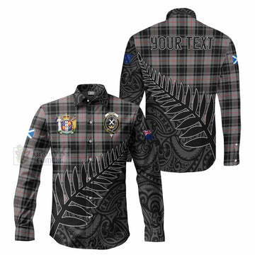 Moffat Crest Tartan Long Sleeve Button Shirt with New Zealand Silver Fern Half Style