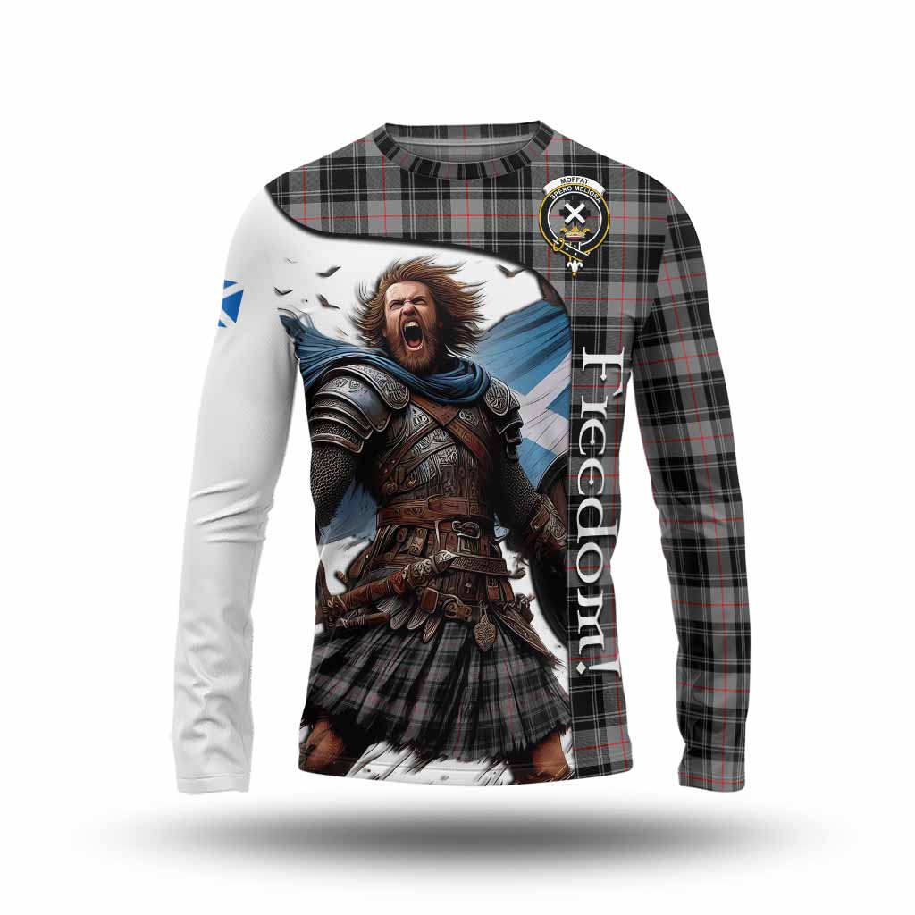 Tartan Vibes Clothing Moffat Crest Tartan Long Sleeve T-Shirt Inspired by the Freedom of Scottish Warrior