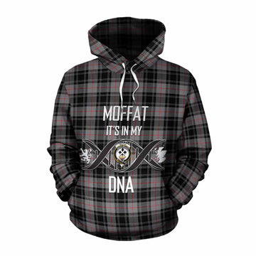 Moffat Tartan Cotton Hoodie with Family Crest DNA In Me Style